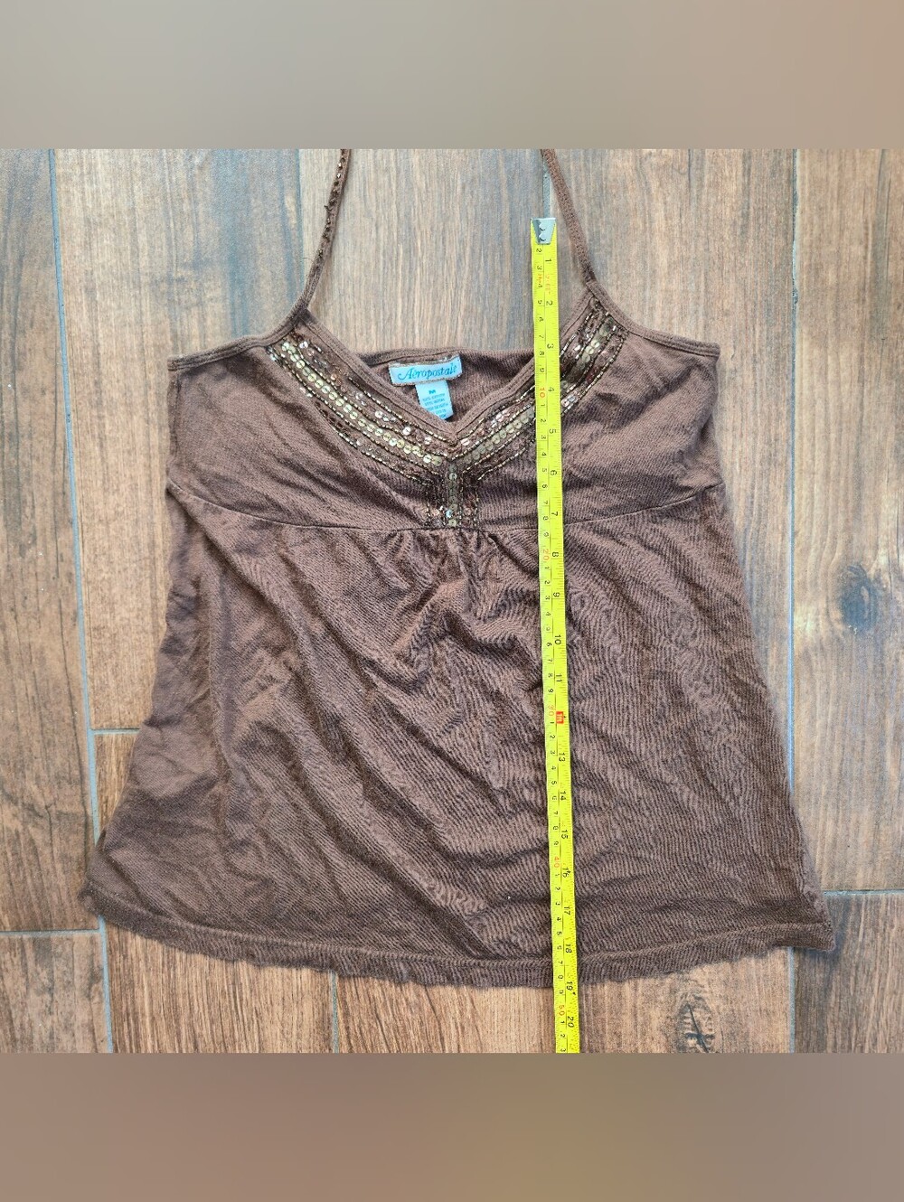 Vintage Aeropostale Halter Princess Cut Boho Y2K Tank Medium - Picture 5 of 9